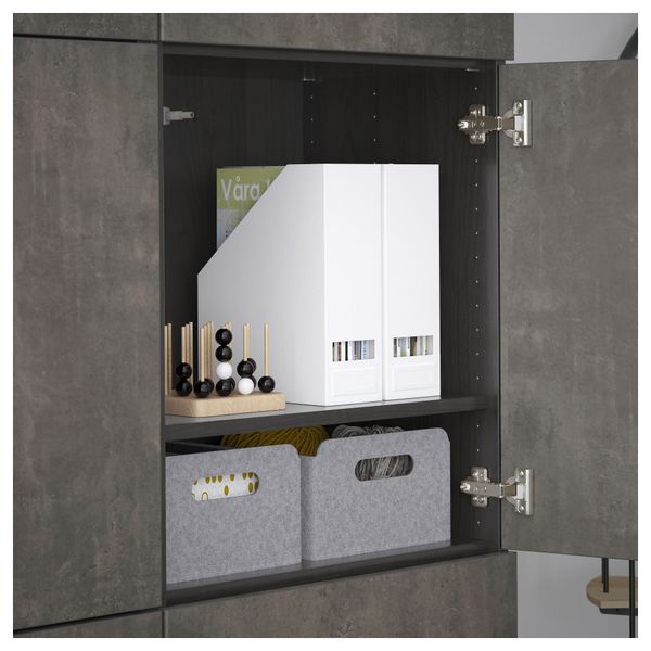 Комбинация для хранения с дверцами БЕСТО, черно-коричневый Кэлльвикен, темно-серый под бетон (120x40x192 см) - схема-чертеж с размерами