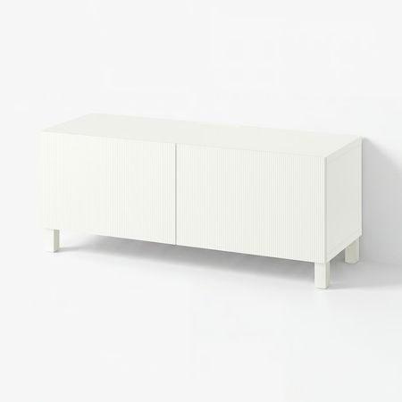 BESTÅ Тумба под ТВ, с дверцами - белый/Förvaltare белый 120x42x48 см
