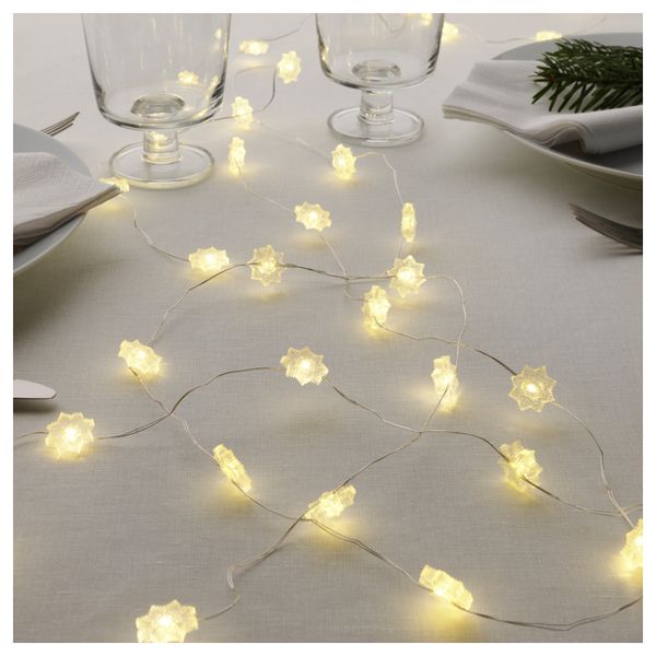 Гирлянда, 40 светодиодов СТРОЛА, снежинка - фото 1