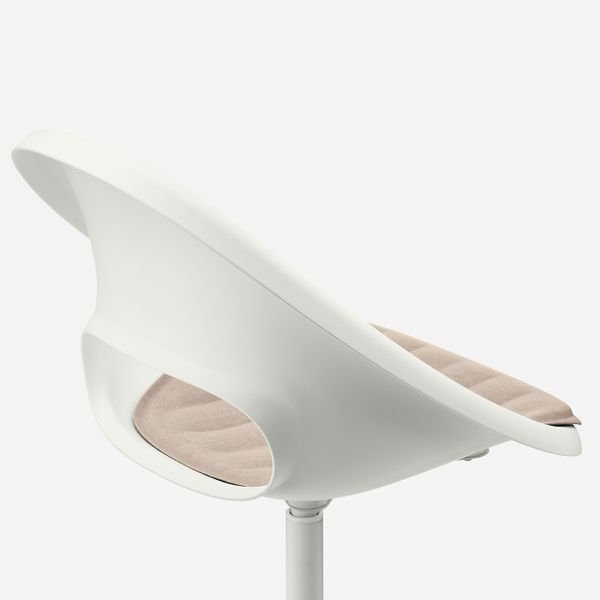 Рабочее кресло c подушкой, белый, бежевый IKEA LOBERGET ЛОБЕРГЕТ / BLYSKÄR БЛИСКЭР 693.318.80 - фото 4