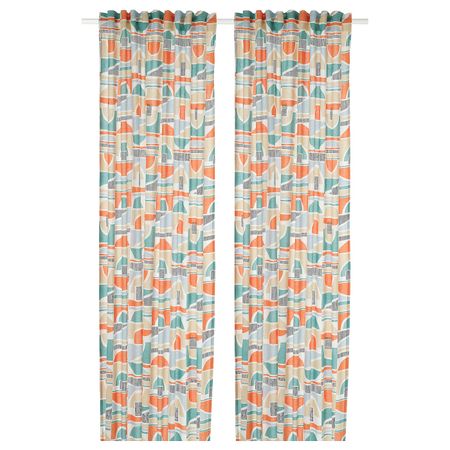 Гардины, 2 шт., разноцветный 145x300 см IKEA MARTORN МАРТОРН 604.628.23