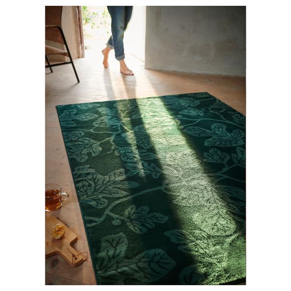 Ковер, короткий ворс, зеленый 133x195 см IKEA ХИЛЬДИГАРД 404.567.43 - фото 7