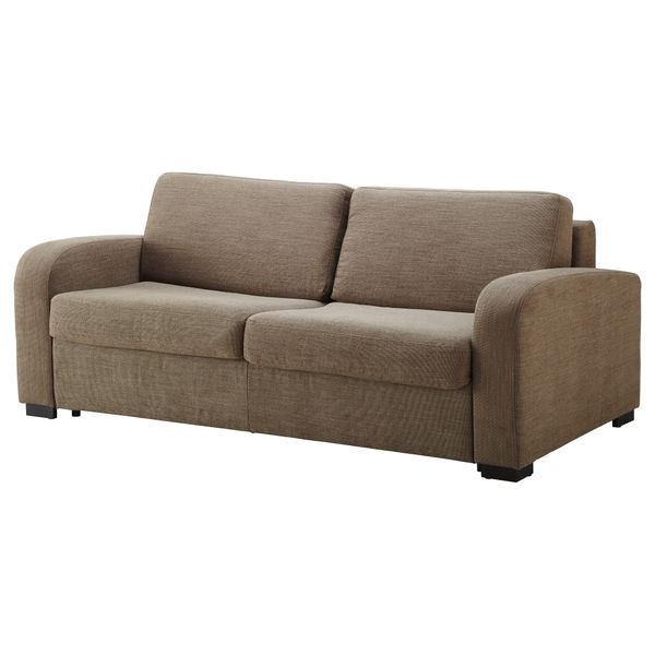 Диван-кровать 3-местный ИНГЕЛЬСТАД, Хенста светло-коричневый - фото 1