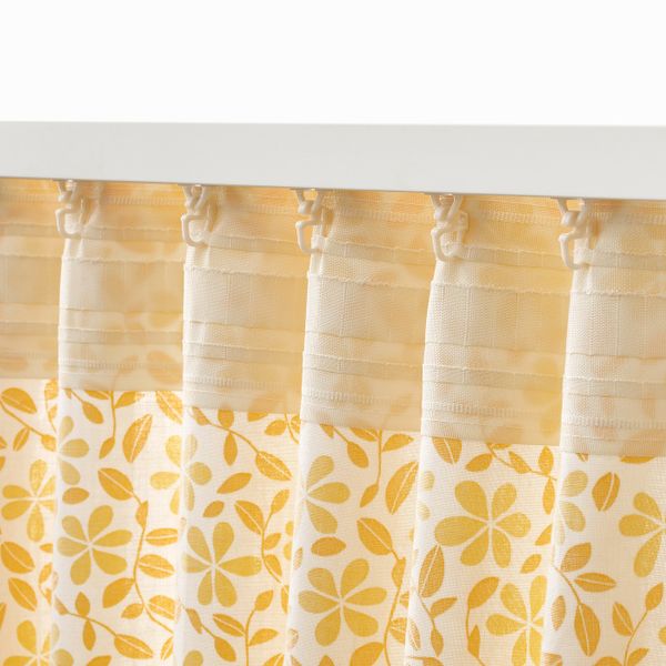 Гардины, 1 пара, белый, желтый 145x300 см IKEA ДОРТЕА 604.279.43 - фото 4
