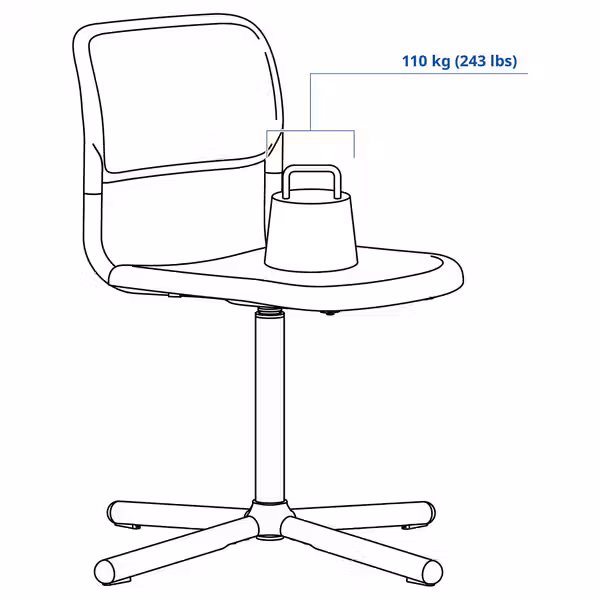 SMÄLLEN Рабочий стул - чёрный - фото 3