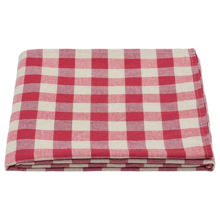 Скатерть, белый, красный, 145x240 см IKEA SLÖJSTJÄRT 105.940.67