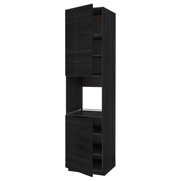 Высокий шкаф для духовки/2дверцы/полки, черный, Тингсрид черный 60x60x240 см IKEA МЕТОД 992.334.11 - схема-чертеж с размерами