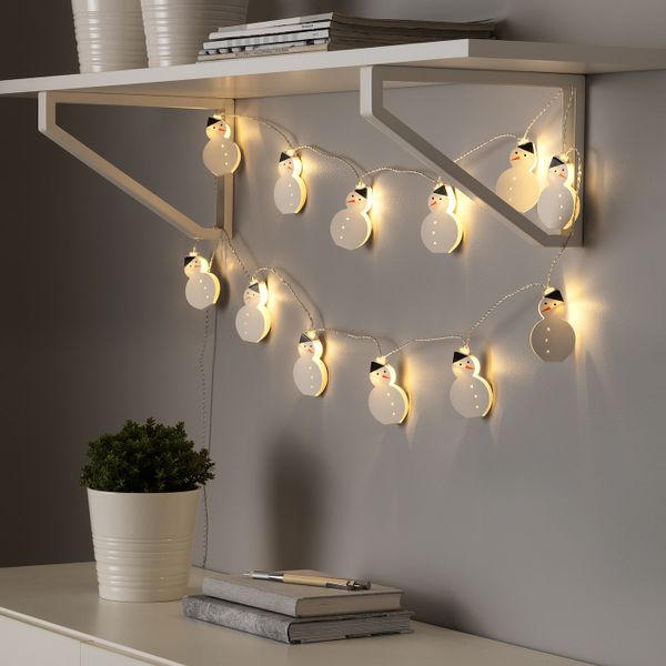 Гирлянда, 12 светодиодов, с батарейным питанием, снеговик IKEA СТРОЛА 704.441.45 - фото 3