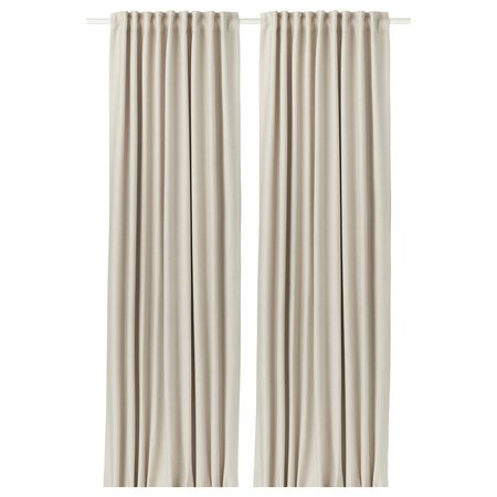 VILBORG Затемняющие гардины, 2 шт. - бежевый/с лентой 145x300 см