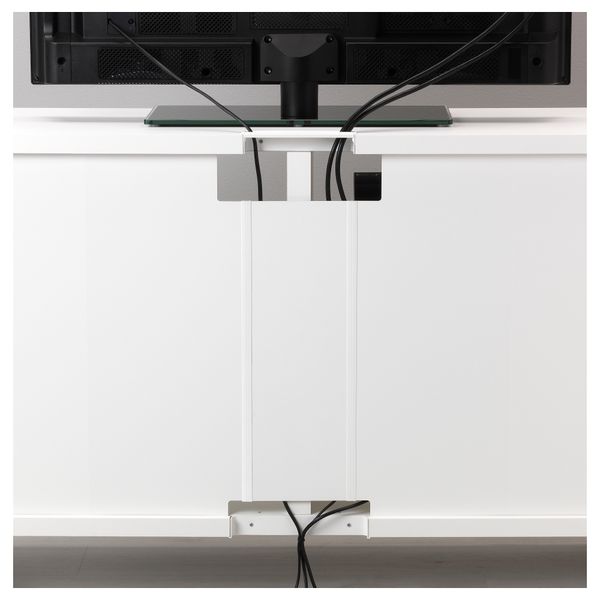 Шкаф для ТВ, комбинированный, стекляные дверцы БЕСТО, Лаппвикен, Синдвик белый прозрачное стекло (300x40x230 см) - фото 4