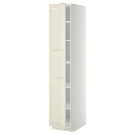 Высокий шкаф с полками, белый/Будбин белый с оттенком 40x60x200 см IKEA METOD МЕТОД 694.737.23