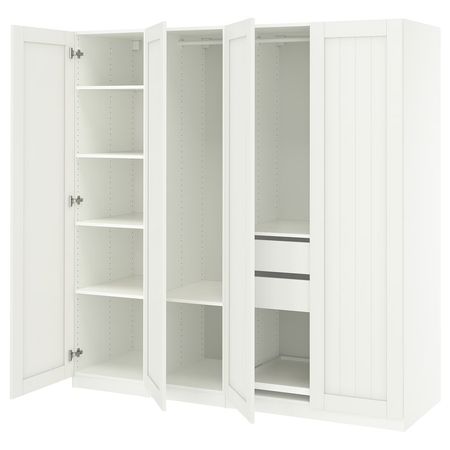 PAX / GULLABERG Гардероб, комбинация - белый/белый 200x60x201 см