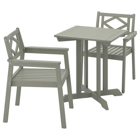 Садовый стол и 2 легких кресла, серый морилка IKEA BONDHOLMEN БОНДХОЛЬМЕН 393.294.64