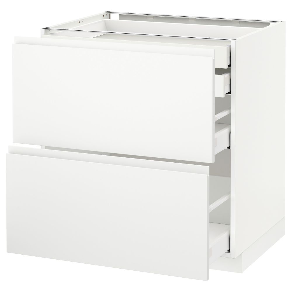 Напольный шкаф 2 фронтальных, 2 низких, 1 средний, 1 Высокий ящик, 80x60 cm IKEA METOD МЕТОД, MAXIMERA МАКСИМЕРА 191.121.06 - фото 1