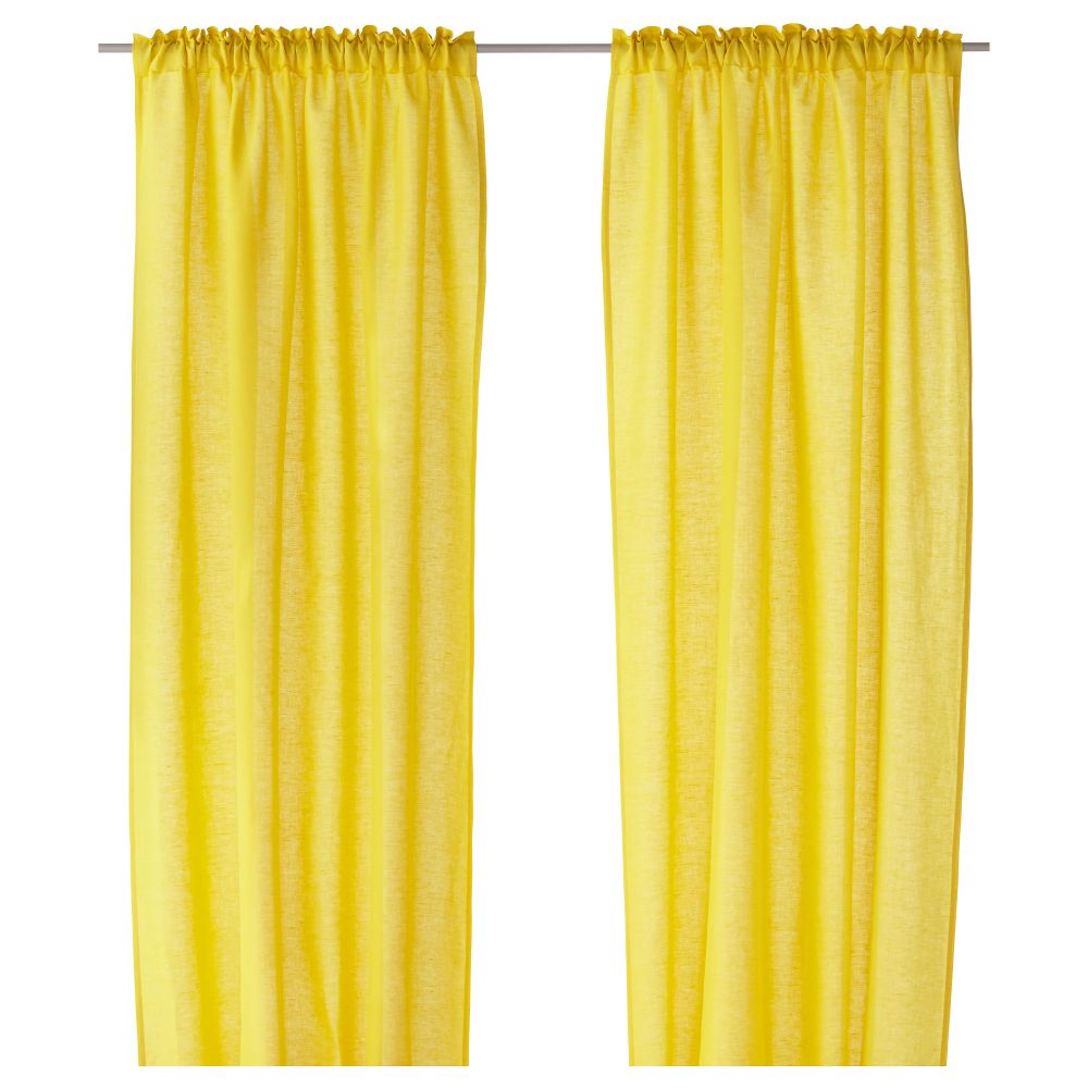 Гардины, 1 пара МАРИАТИСТЕЛЬ, желтый (145x270 см) - фото 1
