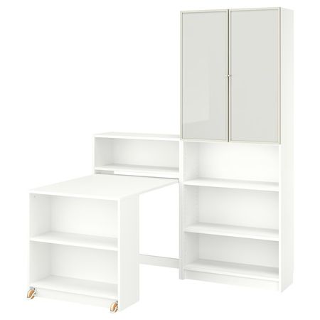 BILLY / HÖGBO Книжный шкаф и склад. стол - белый 160x202 см