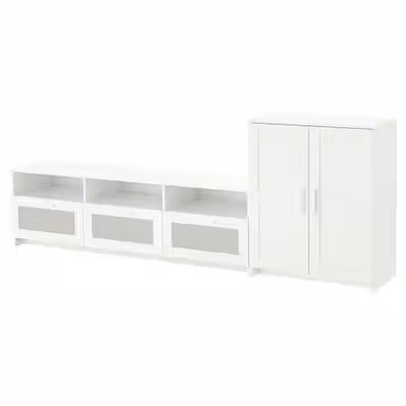 BRIMNES Шкаф для ТВ, комбинация - белый 258x41x95 см
