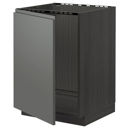 Напольный шкаф для раковины, черный/Воксторп темно-серый 60x60 см IKEA МЕТОД 693.107.12