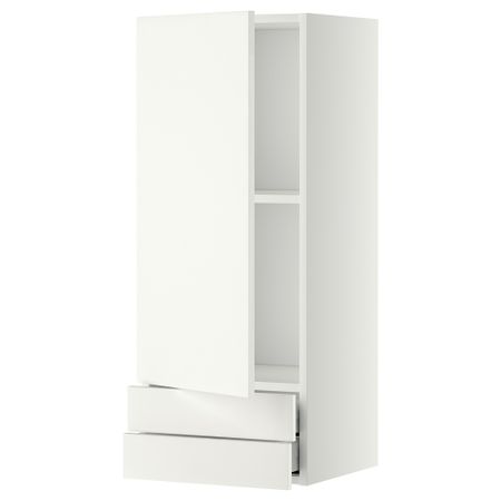 Навесной шкаф с дверцей, 2 ящика МЕТОД / МАКСИМЕРА, белый, Хэггеби белый