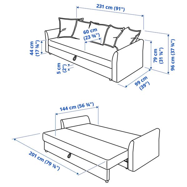IKEA, дополнительный ракурс - схема-чертеж с размерами