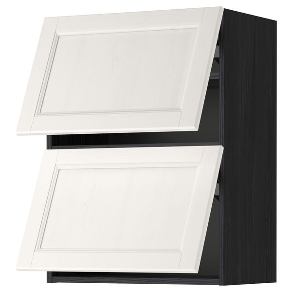 Навесной шкаф, 2 дверцы, горизонтальный МЕТОД, черный, Лаксарби белый - схема-чертеж с размерами