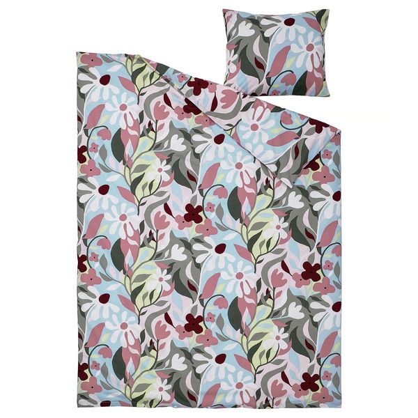 KORSKOVALL Пододеяльник и наволочка - разноцветный/цветочный орнамент 150x200/50x60 см - фото 5