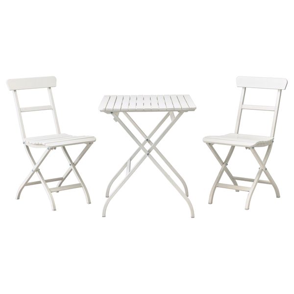 Стол + 2 стула, для сада МЭЛАРО, белый - фото 1