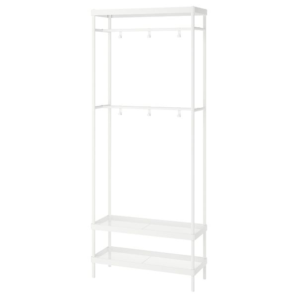 Вешалка с отделением для хранения, белый 78x32x193 см IKEA MACKAPÄR МАККАПЭР 603.682.03 - фото 1