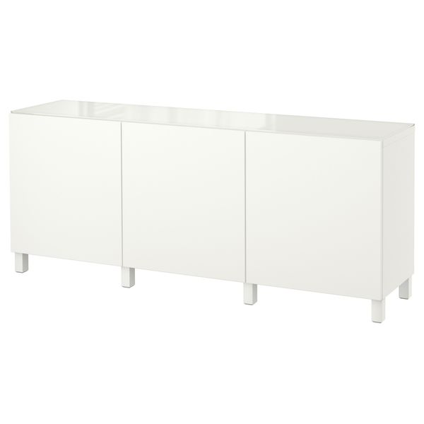 Комбинация для хранения с дверцами БЕСТО, Лаппвикен белый (180x40x74 см) - фото 1