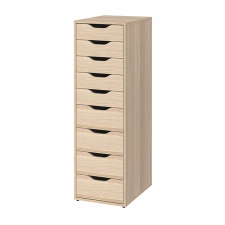 Секция с 9 ящиками, белая морилка/под дуб 36x116 см IKEA ALEX АЛЕКС 104.735.36