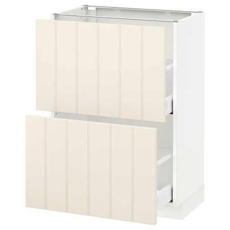 Напольный шкаф с 2 ящиками, белый/Хитарп белый с оттенком 60x37 см IKEA METOD МЕТОД / MAXIMERA МАКСИМЕРА 292.307.17