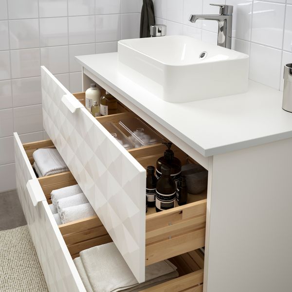 Шкаф со столешницей 45x32 раковина, Решён белый, белый БРОГРУНД смеситель 102x49x72 см IKEA ГОДМОРГОН/ТОЛКЕН / ХОРВИК 293.091.88 - фото 2