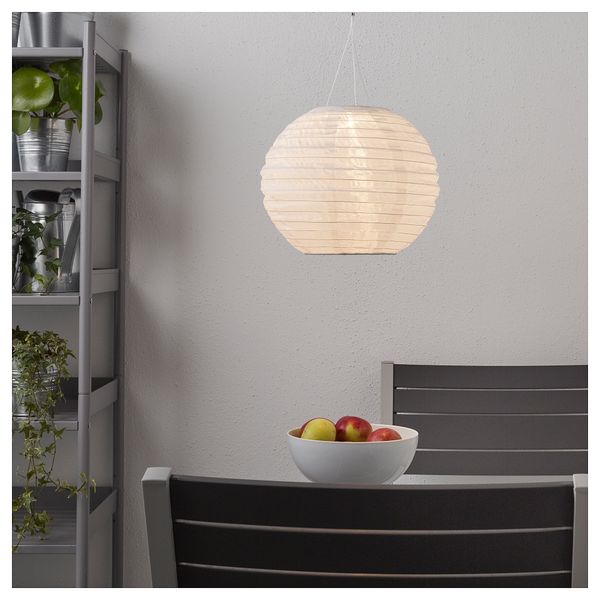 Подвесная светодиодная лампа СОЛВИДЕН, для сада, шаровидный белый (30 см) - фото 2