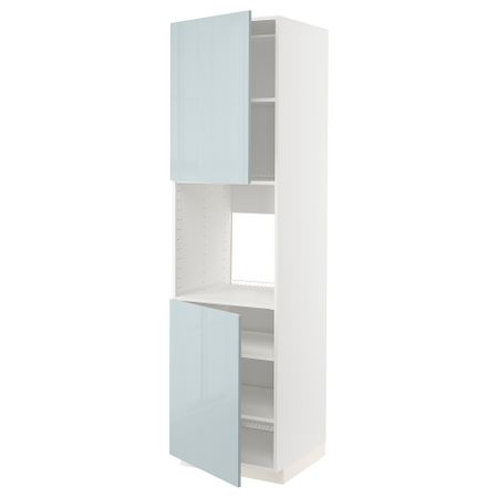 Высокий шкаф для духовки, 2 дверцы, полки, 60x60x220 cm IKEA METOD МЕТОД 994.793.61