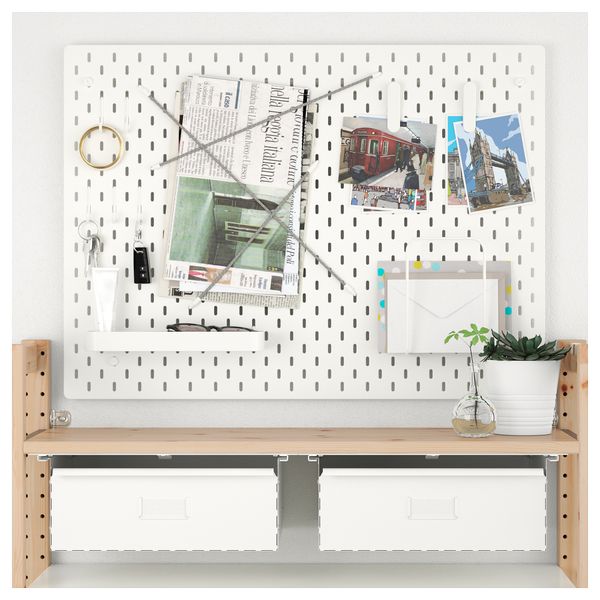 1 секция, полки/шкаф ИВАР, сосна белый (89x30x124 см) - схема-чертеж с размерами