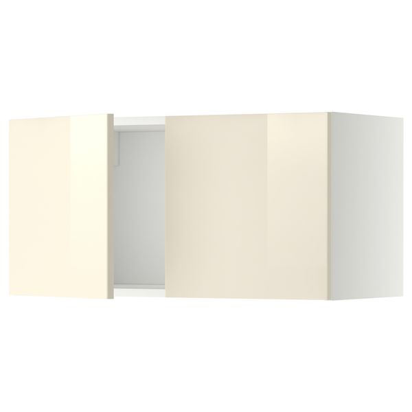 Навесной шкаф с 2 дверями МЕТОД, белый, Рингульт кремовый (80x40 см) - схема-чертеж с размерами