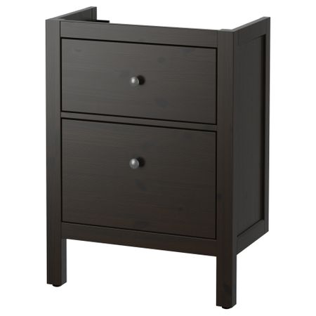 Шкаф для раковины с 2 ящиками ХЕМНЭС, морилка черно-коричнев