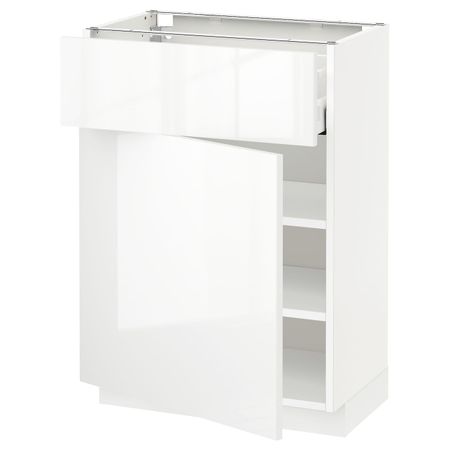 Напольный шкаф с ящиком/дверцей, белый/Рингульт белый 60x37 см IKEA METOD МЕТОД / MAXIMERA МАКСИМЕРА 994.470.49