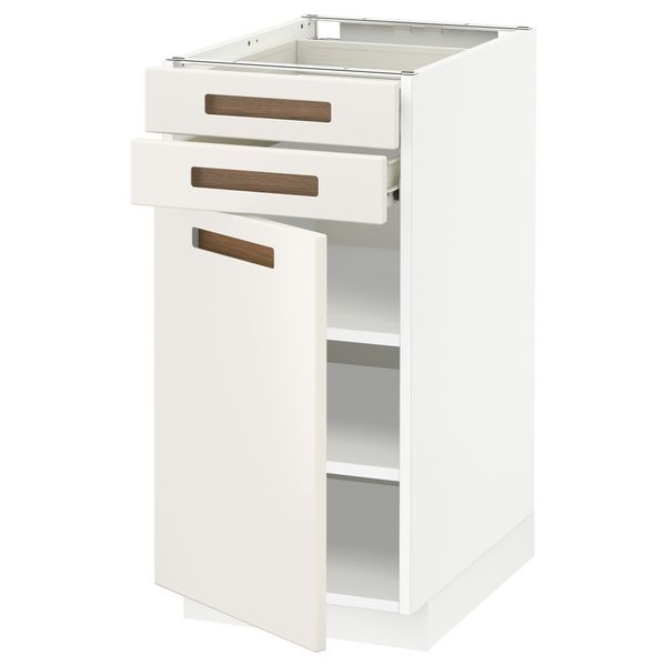 Напольный шкаф с дверцей, 2 ящиками МЕТОД / ФОРВАРА, белый, Мэрста белый - схема-чертеж с размерами