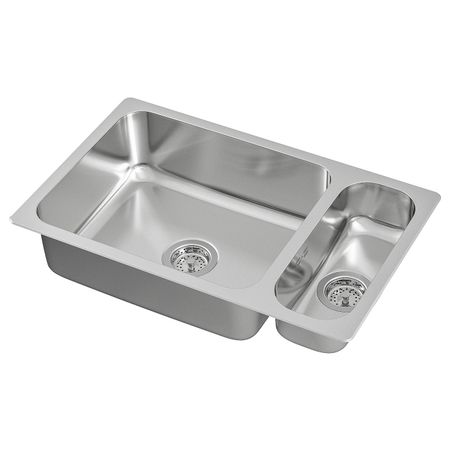 Мойка 1 1/2 врезная, нержавеющая сталь 75x46 см IKEA HILLESJÖN ХИЛЛЕШЁН 192.430.13
