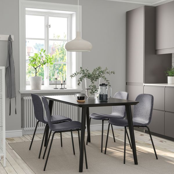 Стол и 4 стула IKEA KARLPETTER, LISABO ЛИСАБО 895.167.69 - схема-чертеж с размерами