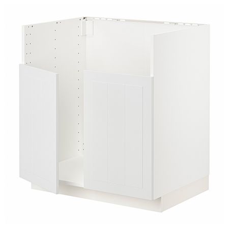 Шкаф для двойной мойки БРЕДШЁН, белый/Стенсунд белый 80x60 см IKEA METOD МЕТОД 794.096.75