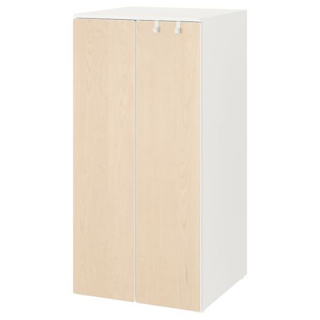 Гардероб, белый, береза 60x57x123 см IKEA SMÅSTAD СМОСТАД / OPPHUS ОПХУС 794.301.77