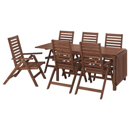 Стол+6кресел,д/сада, коричневая морилка IKEA ÄPPLARÖ ЭПЛАРО 892.289.57