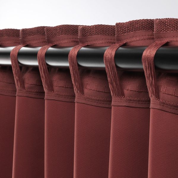 Затемняющие гардины, 1 пара, коричнево-красный, 145x300 см IKEA АННАКАЙСА 903.952.62 - фото 4