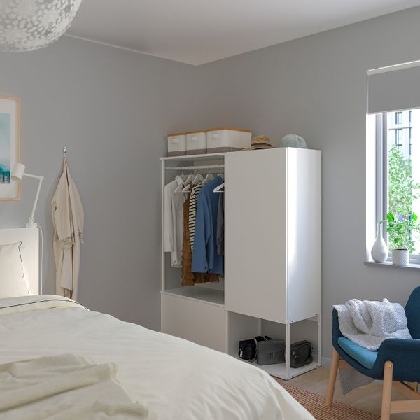 Гардероб 3-дверный, белый/Фоннес белый 140x42x161 см IKEA OPPHUS ОПХУС 793.239.31 - фото 4