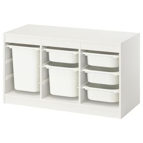 TROFAST Комбинация д/хранения+контейнеры - белый/белый 99x44x56 см