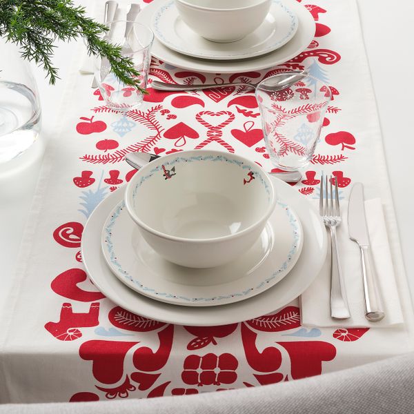 Дорожка настольная, с рисунком, белый/красный синий, 40x140 см IKEA ВИНТЕРФЕСТ 304.324.13 - фото 2