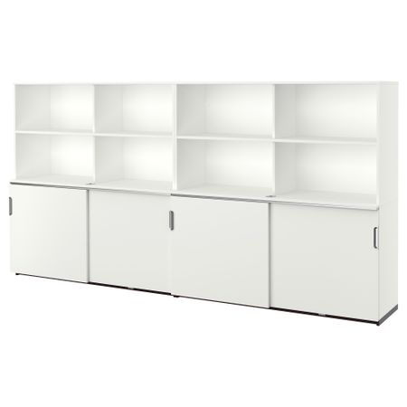 Комбинация для хранения с раздвижной дверцами ГАЛАНТ, белый (320x160 см)