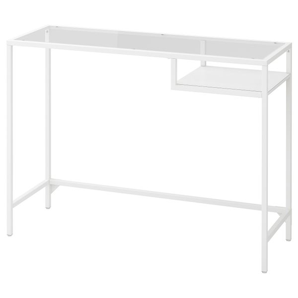 Стол для/ноутбука, белый/стекло 100x36 см IKEA VITTSJÖ ВИТШЁ 503.850.19 - фото 1